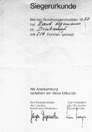 Meine erste Siegerurgunde